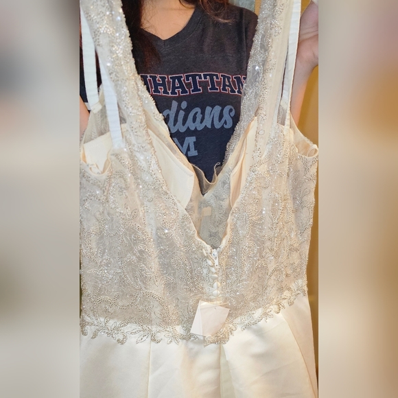 Size 14 beaded Aline wedding dress with pockets unaltered - Picture 5 of 16